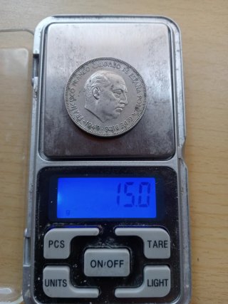 Monedas Franco 100 y 5 Pesetas Plata