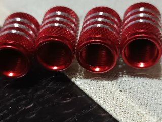 4 Tapas Válvulas Porsche Aluminio Rojo