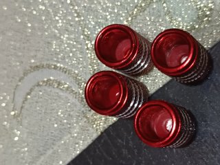 4 Tapas Válvulas Porsche Aluminio Rojo