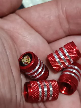 4 Tapas Válvulas Porsche Aluminio Rojo