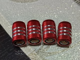 4 Tapas Válvulas Porsche Aluminio Rojo
