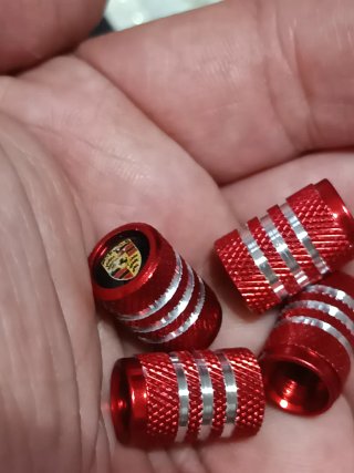 4 Tapas Válvulas Porsche Aluminio Rojo