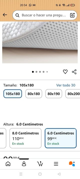 Colchón Topper Viscoelástico 105x180