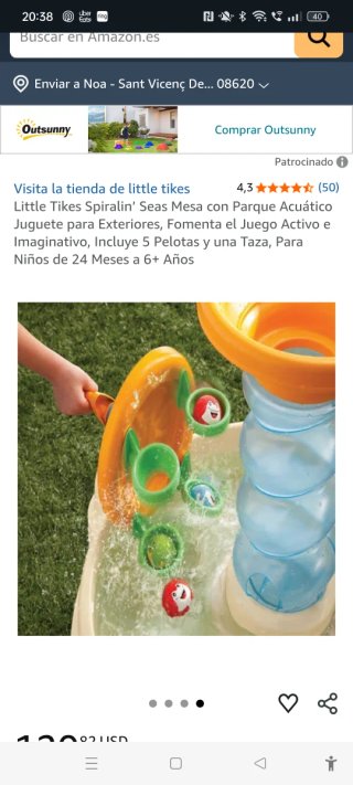 Little Tikes Spiralin Mesa de juego de agua rosa