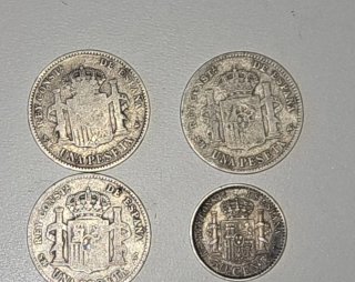 Monedas Alfonso XII y XIII de Plata