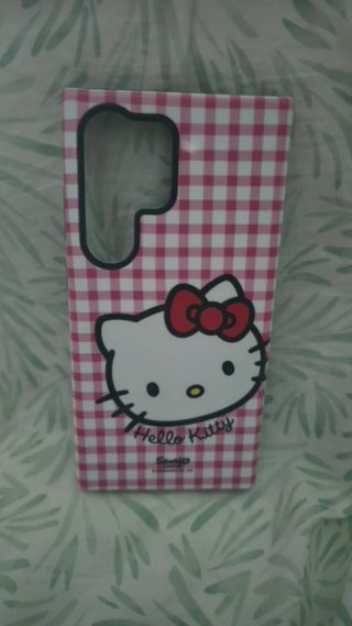 Funda Hello Kitty a cuadros rosa