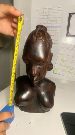 Busto figura madera tallada africana