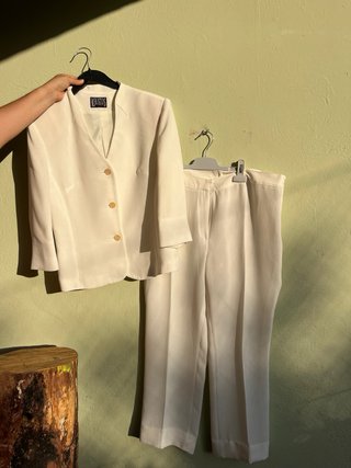 Traje Chaqueta Blanco Mujer M. Bustos