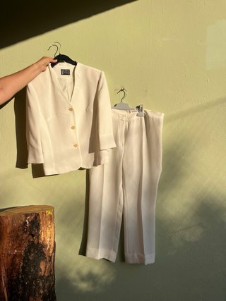 Traje Chaqueta Blanco Mujer M. Bustos