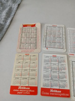 Calendarios Años 60