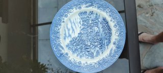 Conjunto 3 Platos Escenas Azules cerámica