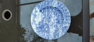 Conjunto 3 Platos Escenas Azules cerámica