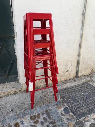 Sillas de aluminio rojas para bar/terraza