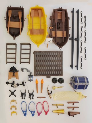 Lote Playmobil Piratas Barcos Cañones Accesorios