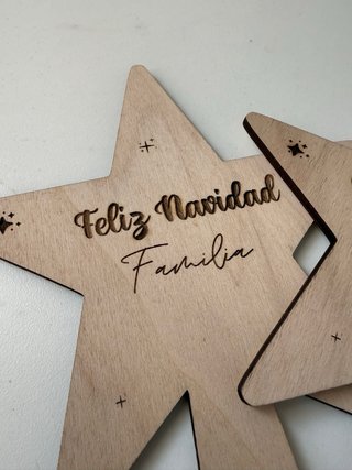 Estrella Árbol Navidad Madera