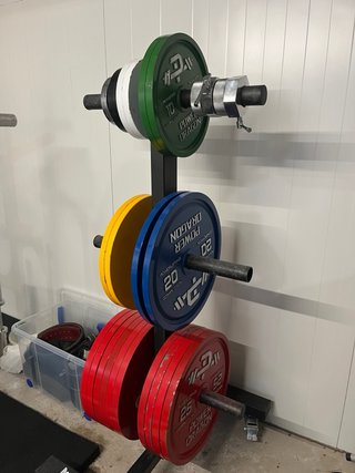 Discos calibrados powerlifting con soporte