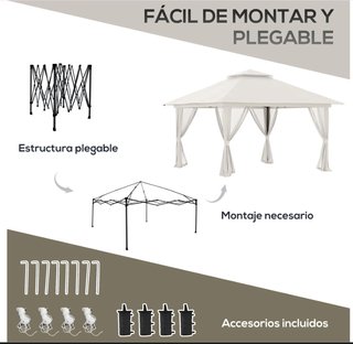Carpa Pop-up Ajustable Tela y Metal