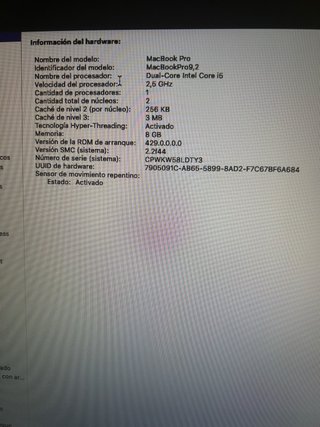 MacBook Pro 13 2012 Intel Core i5 8GB RAM