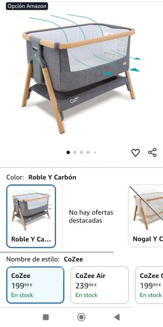 Cuna colecho Tutti Bambini gris