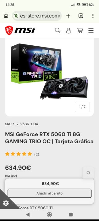 rtx 5060ti 8gb msi gaming trio