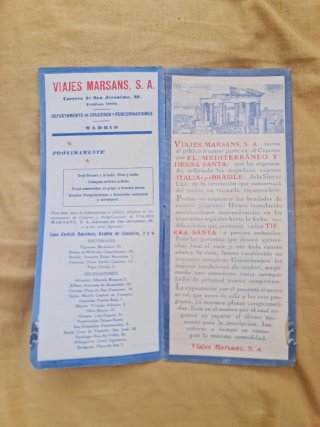 Folleto Mapa Crucero Marsans Marítimo Sitmar