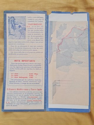 Folleto Mapa Crucero Marsans Marítimo Sitmar