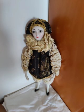 Muñeca Pierrot de Porcelana