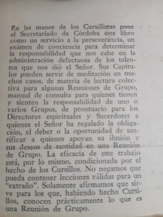 Cursillos de critiandad,reunión de grupo año 1964