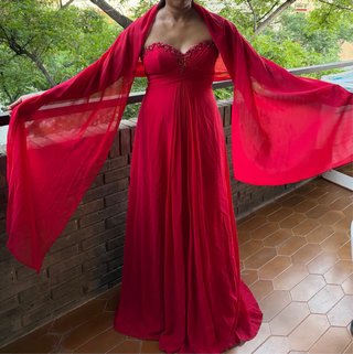 Vestido de fiesta Pronovias rojo
