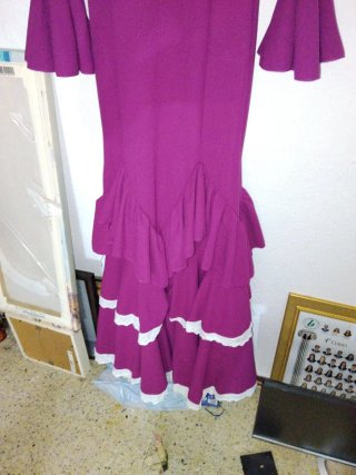 Traje Flamenca Saxalaza Morado Volantes