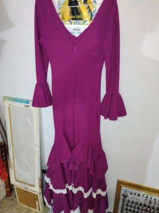 Traje Flamenca Saxalaza Morado Volantes