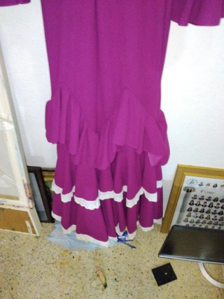 Traje Flamenca Saxalaza Morado Volantes