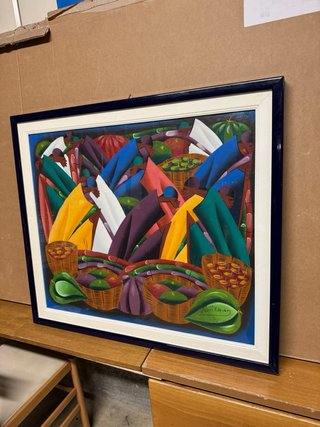 Quadro Naif Caraibico 68x60cm