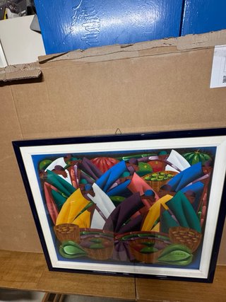 Quadro Naif Caraibico 68x60cm