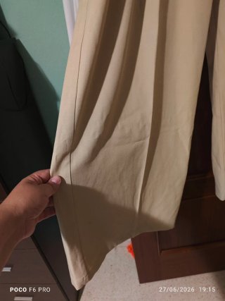 Pantalón vestir pierna ancha beige talla 4XL