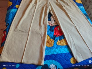 Pantalón vestir pierna ancha beige talla 4XL