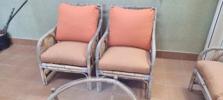 Conjunto Exterior Bambú: 2 Sillones + Sofá