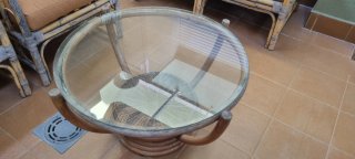 Conjunto Exterior Bambú: 2 Sillones + Sofá