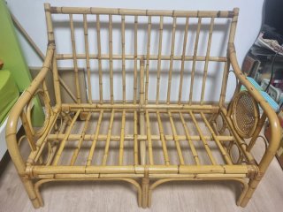 Conjunto Exterior Bambú: 2 Sillones + Sofá