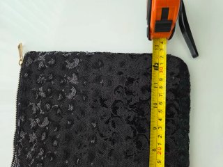 Bolso de mano negro lentejuelas