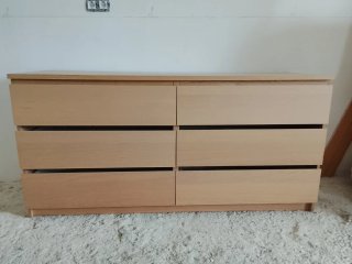 Cómoda MALM 6 cajones IKEA roble