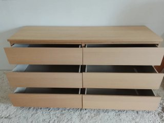 Cómoda MALM 6 cajones IKEA roble