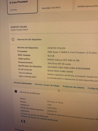 PC Gaming RTX 2060 con silla incluida
