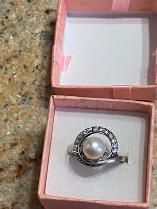 Anello Argento 925 con Perla di fiume Vintage
