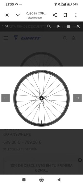 Juego Ruedas CXR1 Tubeless Disc Gravel