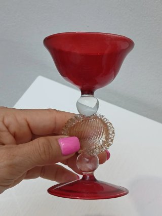 Calice Murano Rosso Trasparente Vetro