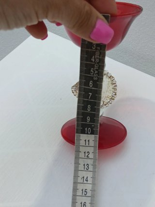 Calice Murano Rosso Trasparente Vetro