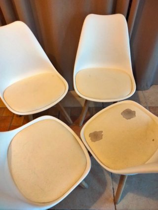 Juego 4 Sillas Nórdicas Blancas Madera