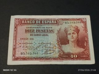 Dos billetes antiguos de España