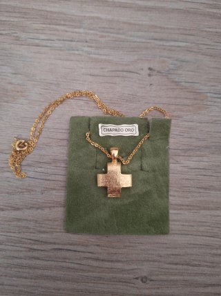 Colgante Cruz Chapado Oro
